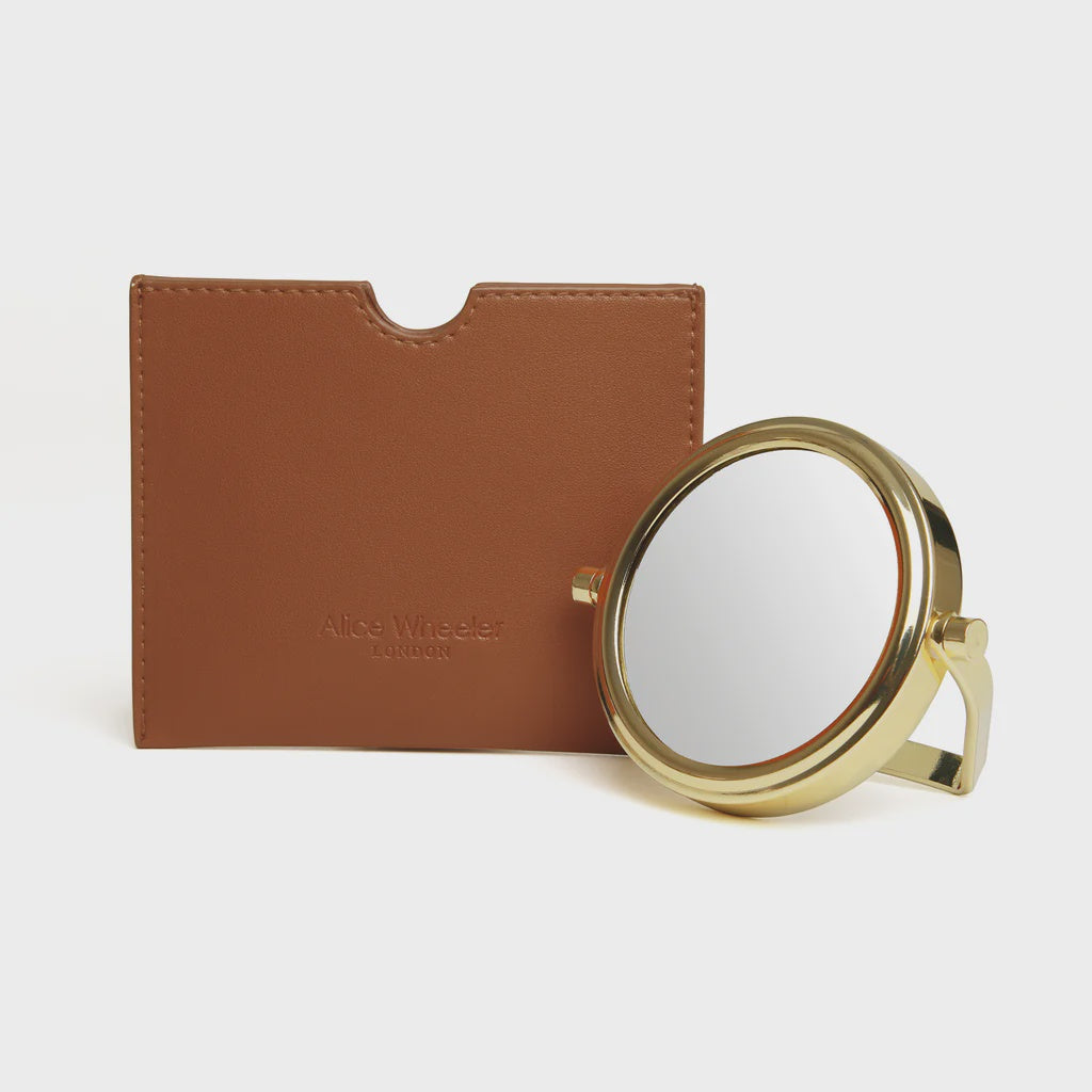 Venice Mirror & Pouch Tan