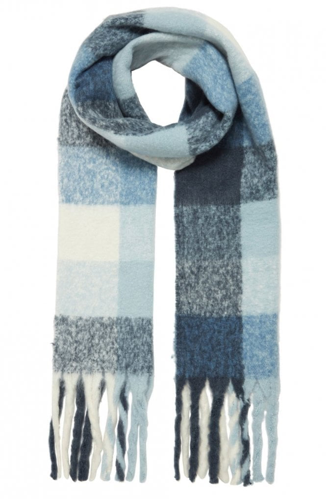 Wils B Young Tassled Blue Scarf