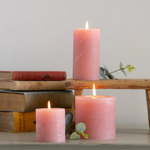 Load image into Gallery viewer, Rustic Pillar Candle Dusky Pink 3
