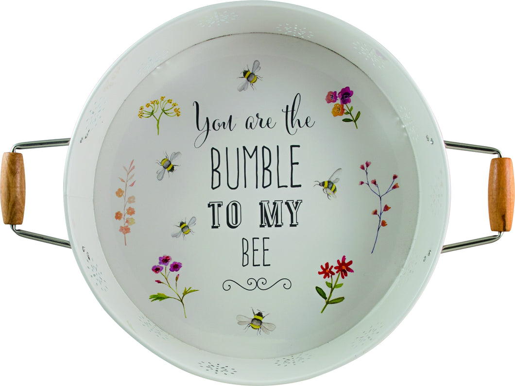 Bee Happy Bumble To My Bee Round Serving Tray