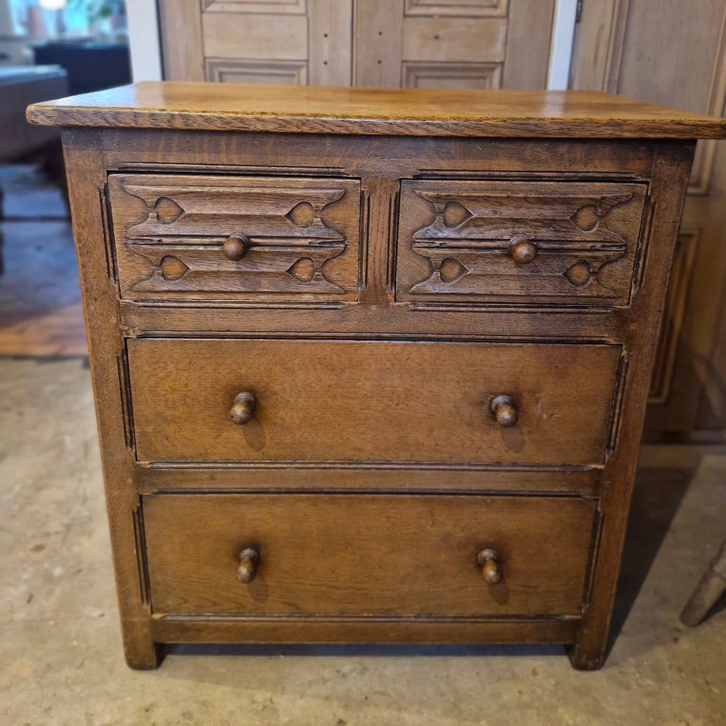 Antique Solid Oak Chest Drawers two over two