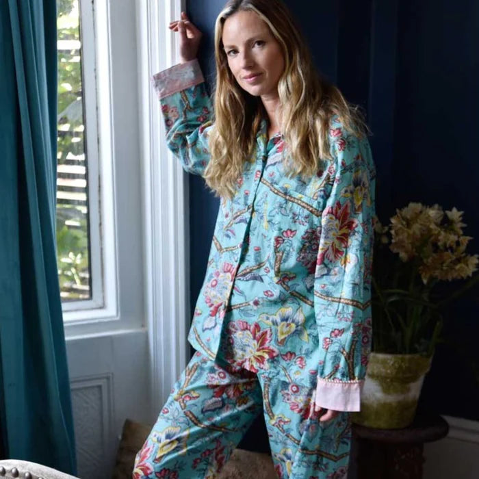 Teal Exotic Bird Ladies PJ