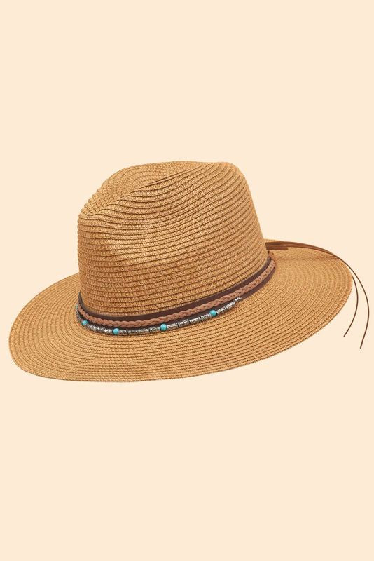 Thalia Hat Caramel with Rope Band