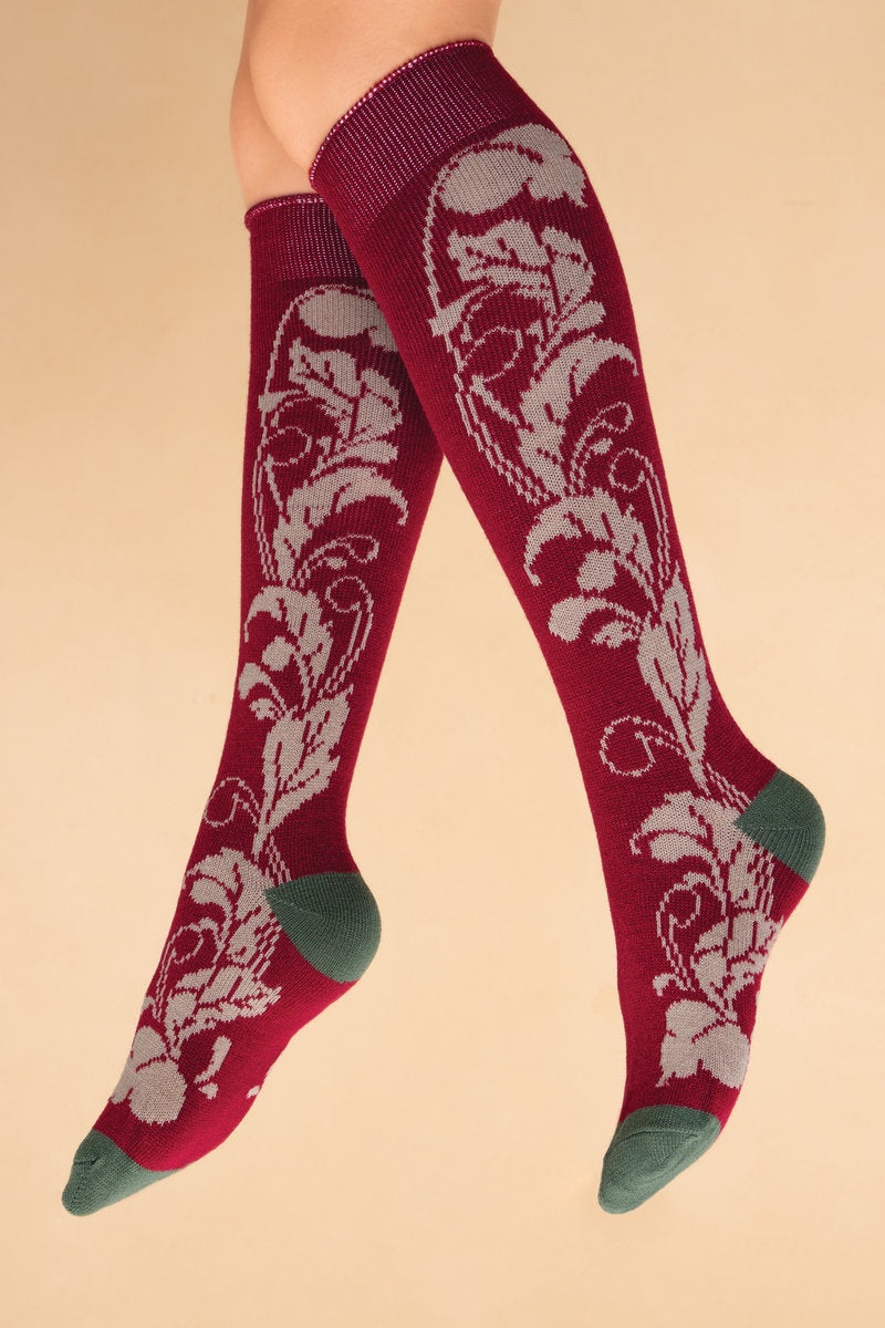 Knee High Socks Opulent  Fuchsia