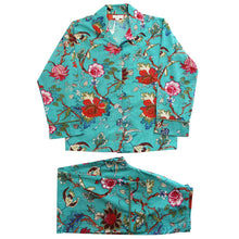 Load image into Gallery viewer, Teal Exotic Bird Ladies PJ
