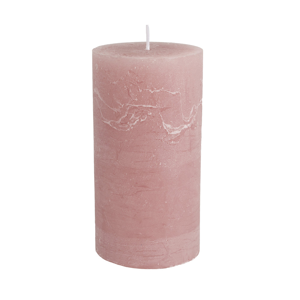 Rustic Pillar Candle Dusky Pink 3