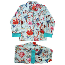 Load image into Gallery viewer, Blue Exotic Flower Ladies PJs
