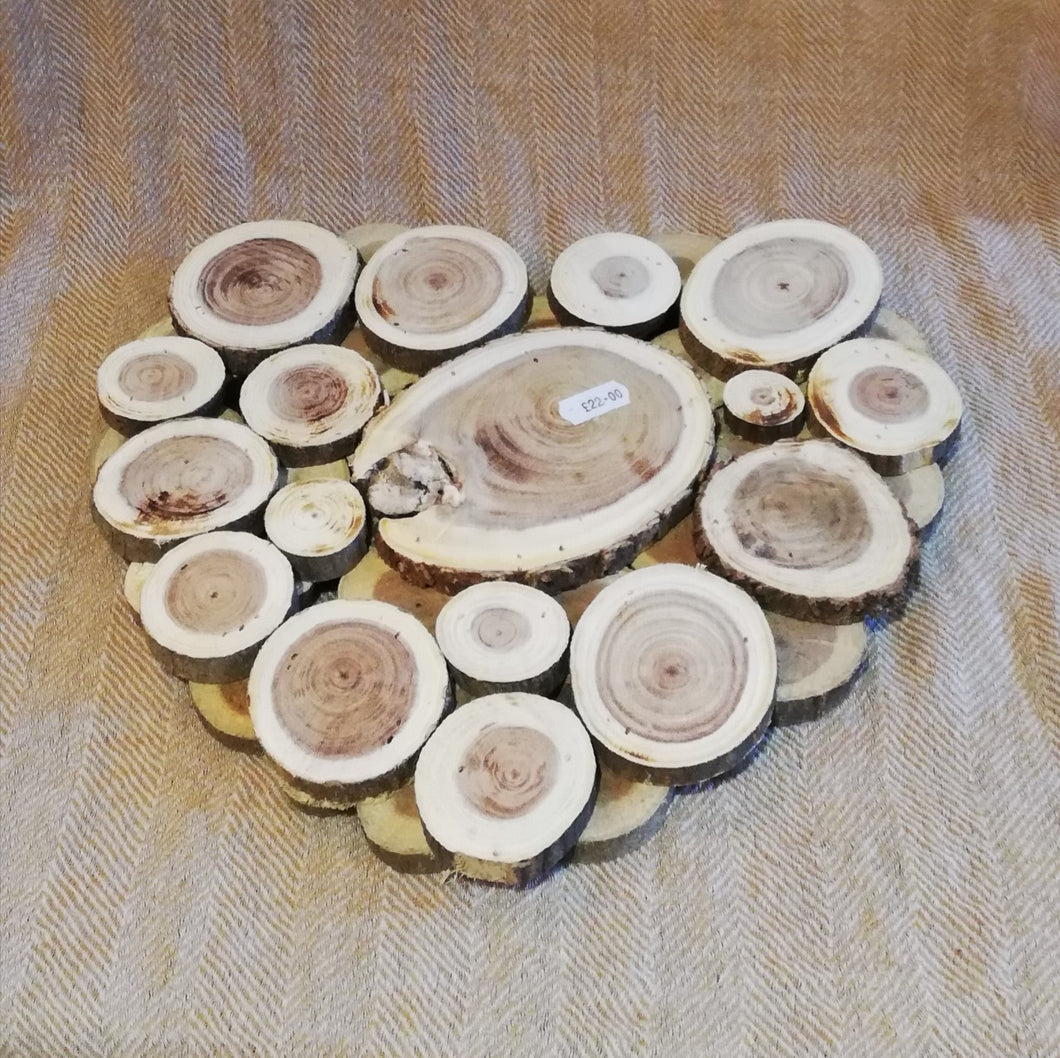 Wood Mix Heart Wall Decoration