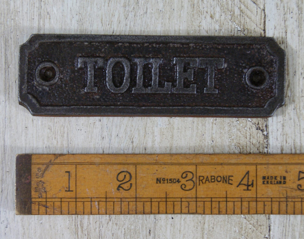 Antique Iron plaque  TOILET