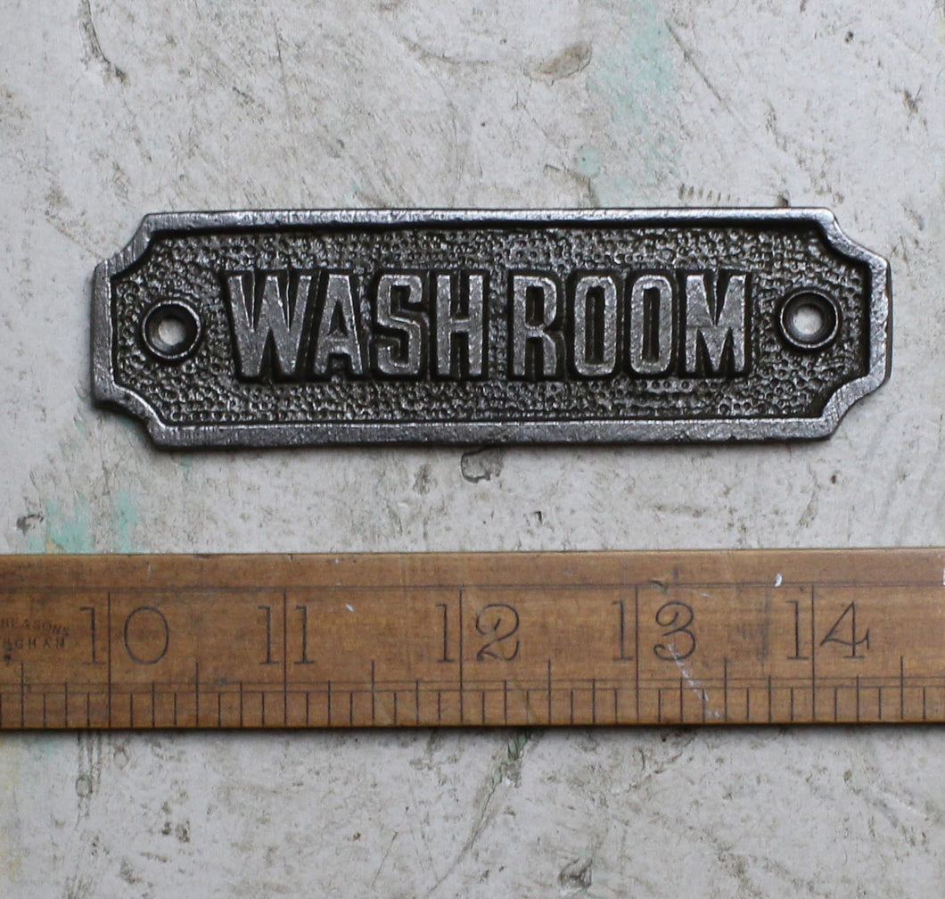 Cast Antique Iron plaque Washroom